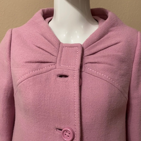 Kate Spade "Forever" Pea Coat  Etta Pink Wool with Vintage Bow Design - Picture 7 of 15